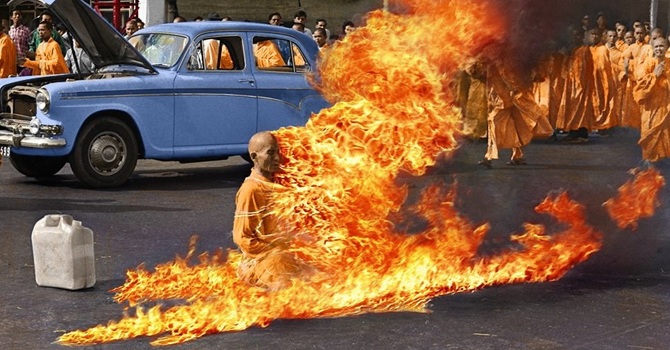 burning monk